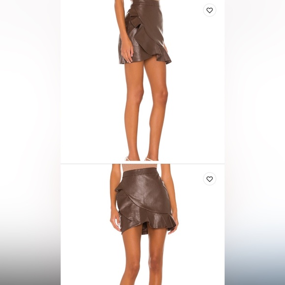 REVOLVE - Vegan Leather Ruffle Mini Skirt - Size S - Picture 5 of 6